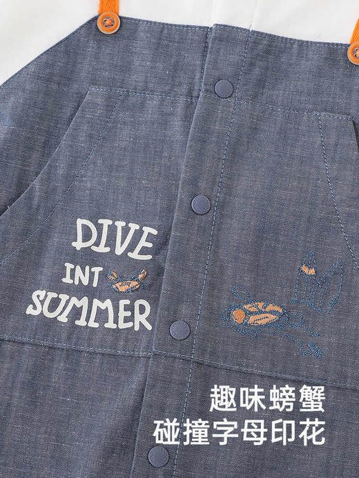 英氏婴儿衣服夏季短袖男童透气纯棉假两件连身衣爬服YRHBJ2R032A 商品图3