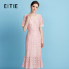 EITIE爱特爱花边V领镂空鱼尾裙法式蕾丝绣花连衣裙2025年夏季新款B2507682 商品缩略图1