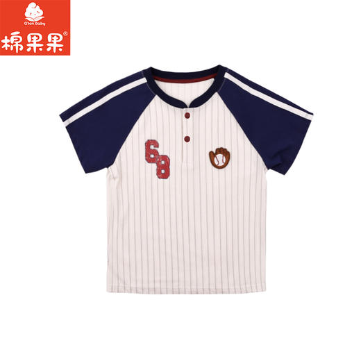 棉果果夏季商场专柜同款男童撞色插肩短袖T恤M212140225343 商品图1