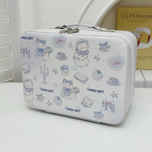 五一出行【敲可爱！大容量手提化妆包】出差旅行女便携收纳箱化妆品收纳盒带镜子一体洗漱包。ry 商品图11