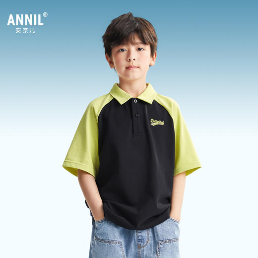 男童翻领短袖针织衫夏季新款安奈儿童装EB521173 商品图1