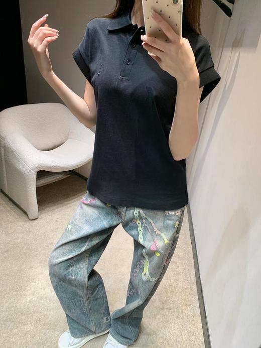 SaintLauren*圣罗兰2025SS春夏新款字母刺绣珠地棉POLO衫（DQJ） 商品图5