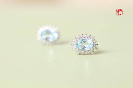 【冰河】托帕石耳钉 商品图1