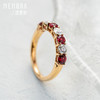花园系列18k金红宝石戒指 闪耀宝石排戒女士礼物RR221103 商品缩略图3