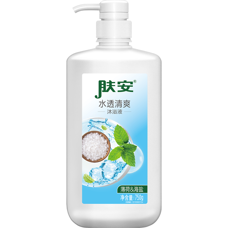 肤安水透清爽沐浴露750g*2瓶