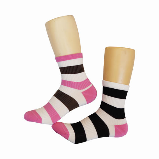 【6双6折】女士春夏时尚薄袜条纹棉袜中筒袜子女袜【2双装 2512205】 商品图4