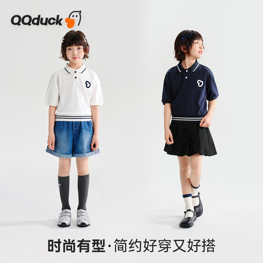 【120-165】【可可鸭】女童夏季短袖POLO衫短袖T恤（95%棉 5%氨纶） 商品图9