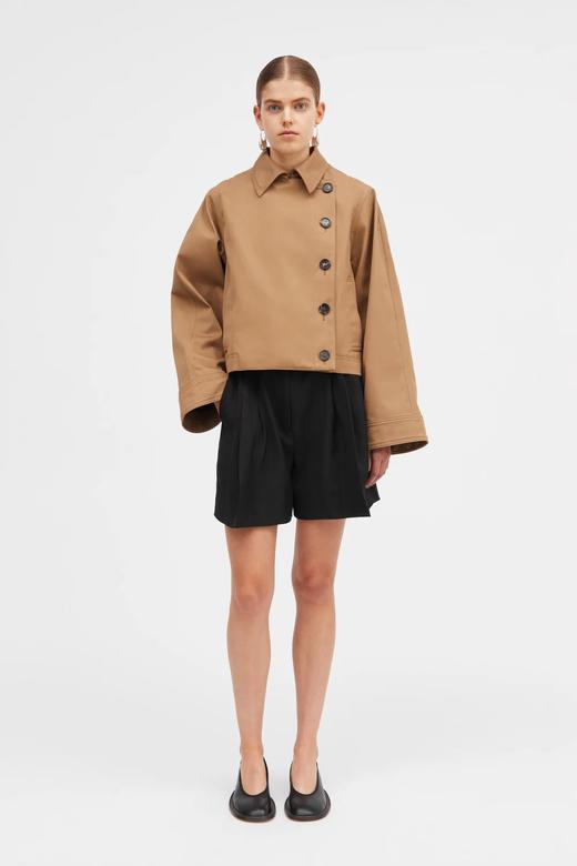 Mark Kenly Domino Tan  卡其色/黑色斜纹棉斜襟短夹克 商品图1