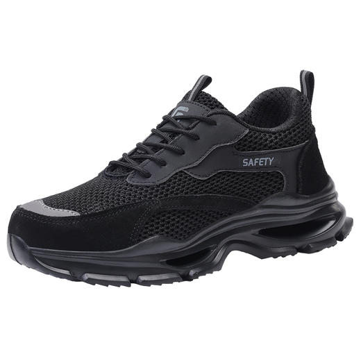 2025新款夏季款劳保鞋防砸防刺穿欧标钢包头凯夫拉底EVA底黑色低帮安全鞋 商品图5