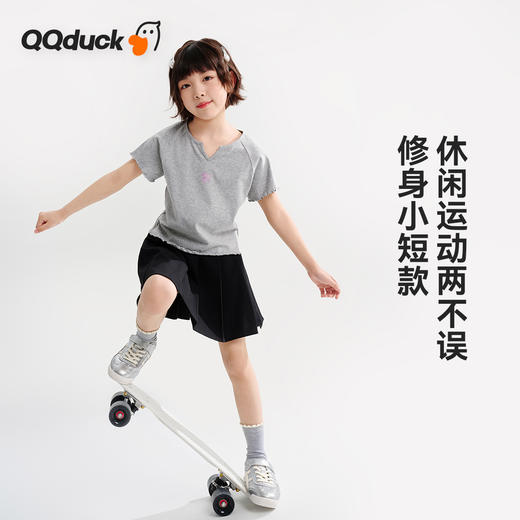 【120-165】【可可鸭】女童夏季短袖T恤修身小短款 商品图1