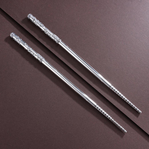 子佩集S999银【暮鼓】筷子摆件花满福堂【KZ000125】纯银餐具鱼莲2503 商品图2