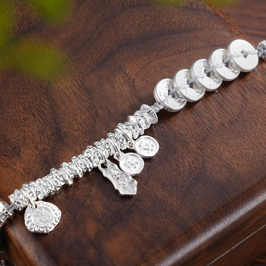 子佩集S999银【钱缘之源】手串【SC001328】纯银手链钱币钱串腰缠万贯盘缠盘缠2503 商品图3