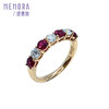 花园系列18k金红宝石戒指 闪耀宝石排戒女士礼物RR221103 商品缩略图5