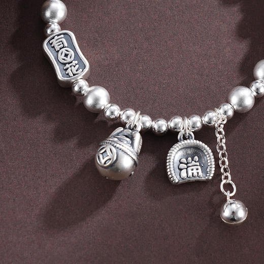 子佩集S999银【有钱花】手串【SC001371】纯银手链一桶金2503 商品图2