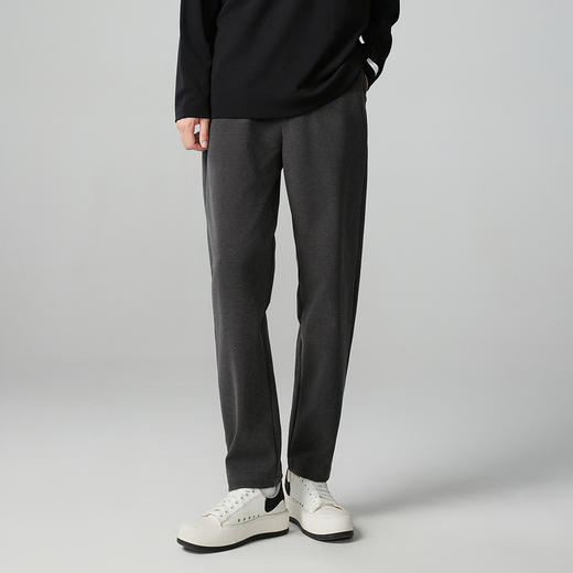 重磅针织拉毛斜纹半松紧腰锥型裤 商品图0