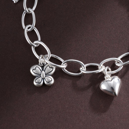 子佩集S925银【心之恋语】手串【TSB0001-49】纯银手链钱串爱心蝴蝶麦穗钱串腰缠万贯盘缠盘缠2503 商品图6