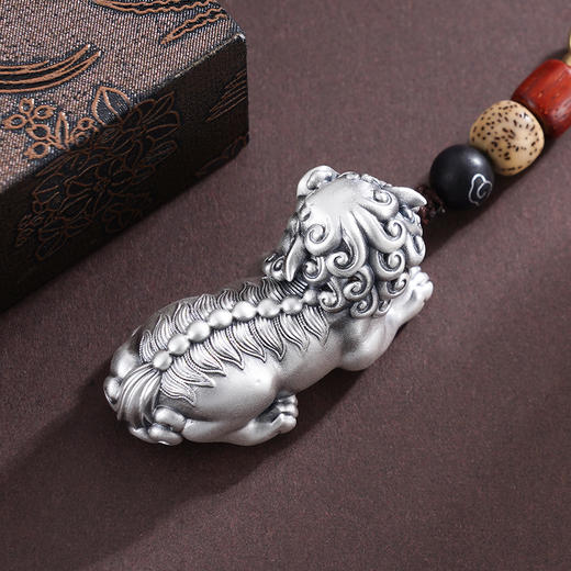 子佩集S999银【佛缘狻猊】钥匙扣【DZ777】纯银小摆件狻猊‌2503 商品图4