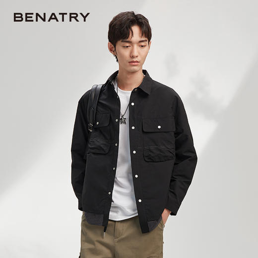 贝纳川时尚通勤翻领贴袋夹克外套ECK100006402 商品图8