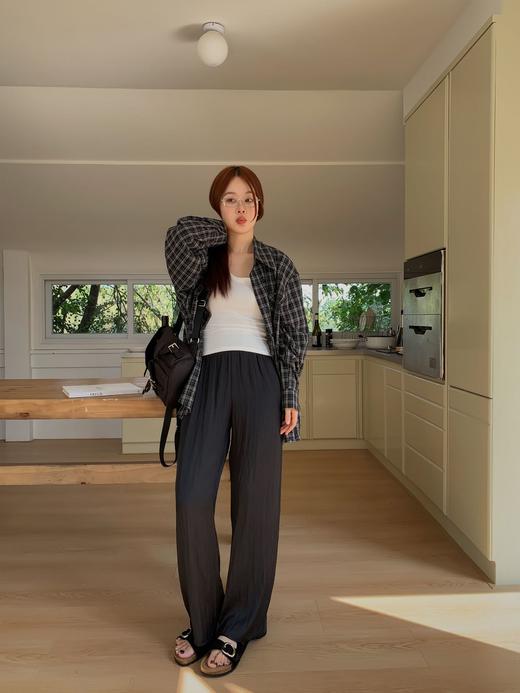 【走路带风】冰爽垂顺～春夏麻花凉凉裤休闲裤 慵懒松紧高腰弹力舒适懒人遛弯可家居可外穿阔腿裤 商品图6