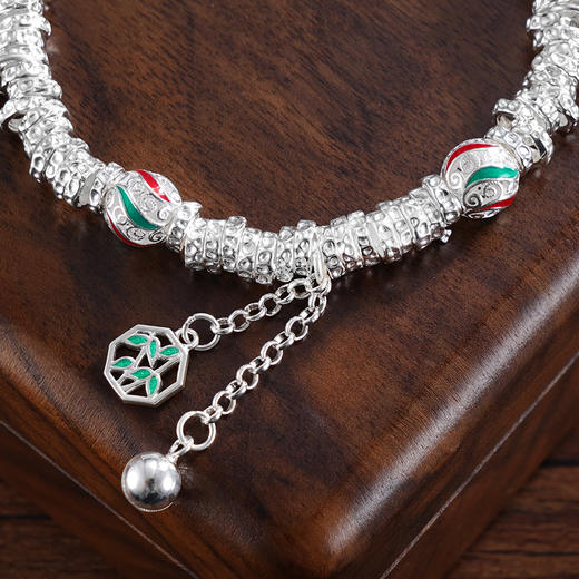 子佩集S999银【竹福仙径】手串【SC001218】纯银手链铃铛可响钱串吉腰缠万贯盘缠盘缠2503 商品图2