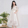 西遇白色法式连衣裙女新款茶歇a字收腰泡泡袖v领长裙D0050471 商品缩略图4
