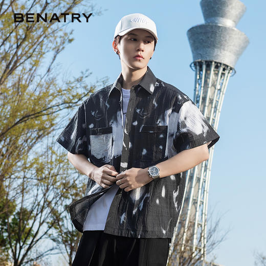 贝纳川印花短袖衬衣外穿式ECP212002402 商品图6