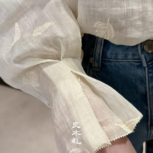 良木礼轻奢洋气小香风蕾丝木耳边衬衫（18826） 商品图2