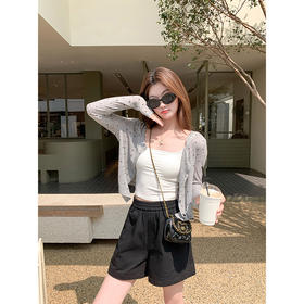 <曾小咸推荐>百搭花灰色星星宽松长袖开衫