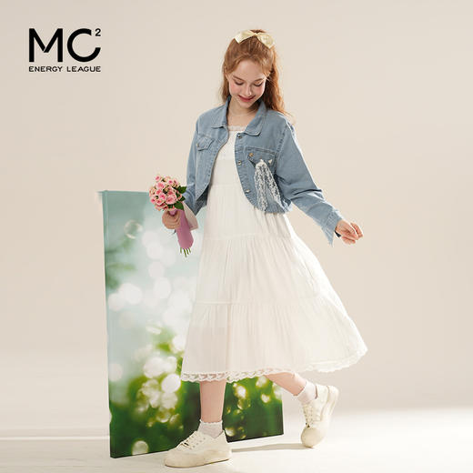 女装天丝牛仔外套配绣花棉布吊带裙套装-2561S5212021 商品图2