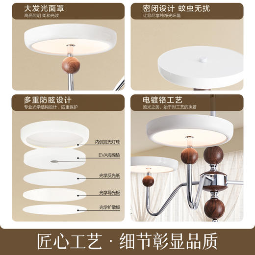 欧普（OPPLE）复古奶油风云团吊灯微棱镜全光谱侧发光护眼客厅中古风卧室智控 商品图1