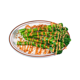 炭烤西兰苔配辣味烟熏美乃滋