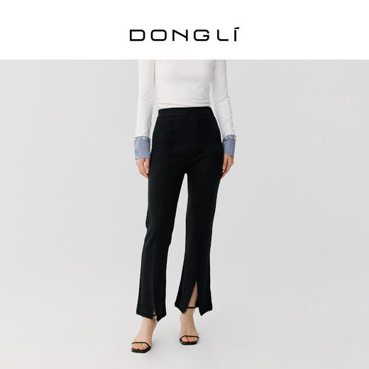 东黎 •  丝绒款女士春夏微喇叭裤前开叉阔腿裤 3007 商品图3