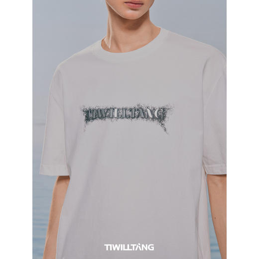 启世录TIWILLTANG“圣迹绽放”烫银印花T恤夏季圆领宽松短袖上衣 商品图3