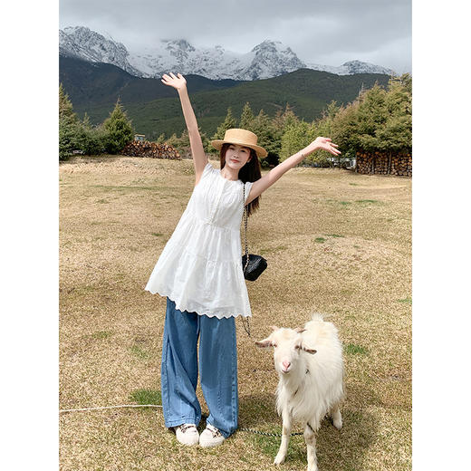 <曾小咸推荐>现货秒杀！最后一波 ！甜美风白色小飞袖A字连衣裙 短款 日常199.99 立减110 秒杀89.99！长款 日常209.99 立减110 秒杀99.99！ 商品图9