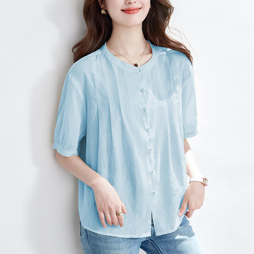 馥迦优雅简约圆领衬衫 商品图4