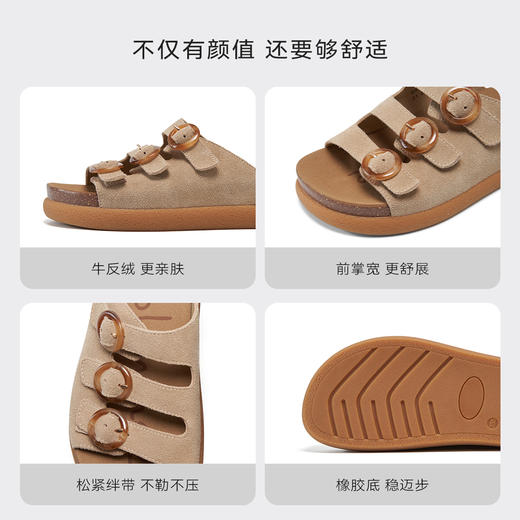 【精选牛皮】星期六复古玳瑁扣厚底凉拖SSD2110394 商品图11