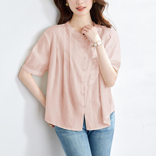 馥迦优雅简约圆领衬衫 商品图2