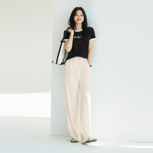 【积分换购不退货】【特惠不退货】伊芙丽简约可爱熊猫字母T恤1F7100611 商品图1