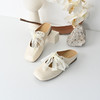 经典鲨2025年夏季新品复古方头一脚蹬温柔蕾丝系带半拖鞋女KW89-529081 商品缩略图2
