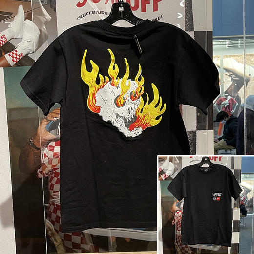 VANS/万斯 男士圆领骷髅头印花休闲透气短袖T恤 商品图0