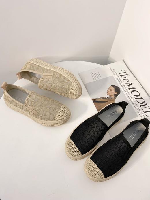 年后发！一脚蹬/半拖可选~【意大利凯撒KAISER小香风刺绣网纱一脚蹬渔夫鞋】超级软！脚感超舒服！舒适透气的蕾丝网纱面，包容性好显脚小❗裸穿软弹无压力 商品图5