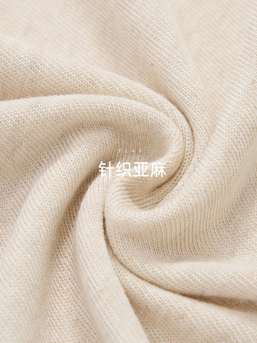 【KEMU】老钱风*针织亚麻撞色T恤 ，采用法国产区的雨露麻， 微落肩宽松版型，撞色领口，亲肤顺滑，随性舒适，简单不单调 商品图5