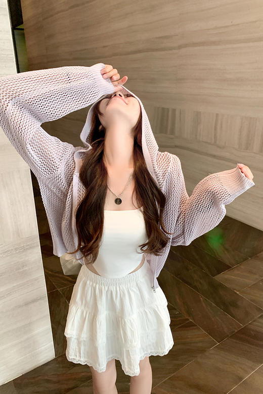 【149元任选2件】最后一波现货！韩系镂空防晒连帽针织开衫 商品图5