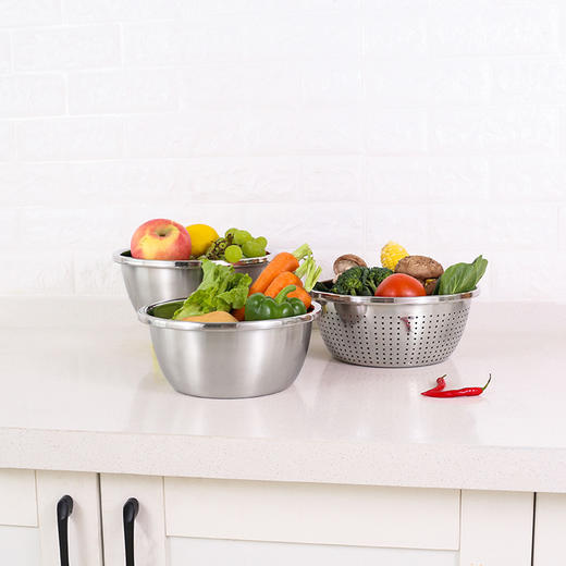 康巴赫不锈钢盆三件套KOU3A【分仓直发，72小时发货，周末节假日不发货】 商品图6