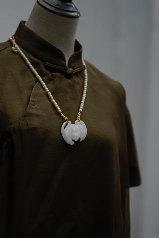 阿富汗白玉蝙蝠珍珠念珠18k金珊瑚念珠 商品图3