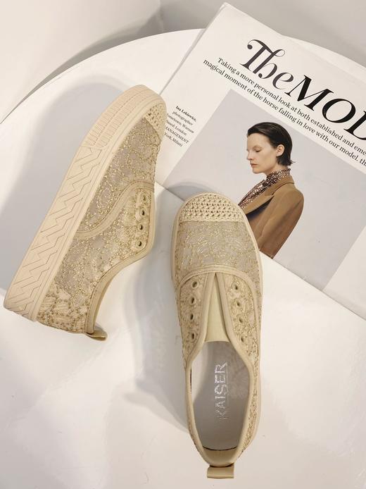 年后发！一脚蹬/半拖可选~【意大利凯撒KAISER小香风刺绣网纱一脚蹬渔夫鞋】超级软！脚感超舒服！舒适透气的蕾丝网纱面，包容性好显脚小❗裸穿软弹无压力 商品图11