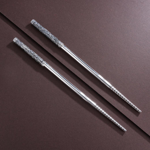 子佩集S999银【丰瑞吉祥】筷子摆件【KZ000125-2】纯银餐具祥云吉祥2503 商品图2