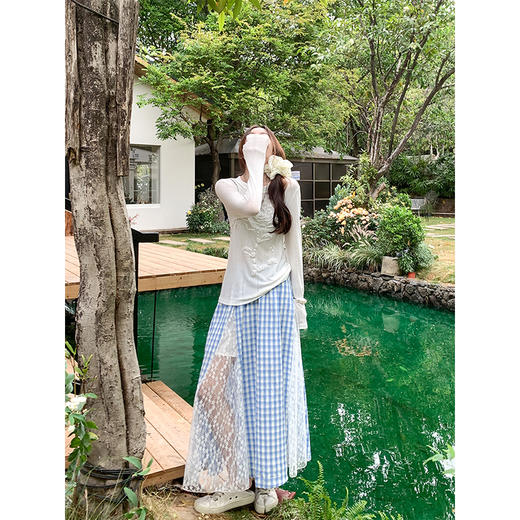 <曾小咸推荐>简约白色修身百搭防晒长袖T恤 商品图4