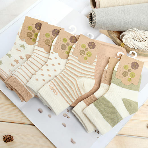 素道有机彩棉 儿童清仓袜 A类儿童袜 船袜中筒袜地板袜新生儿袜 商品图1