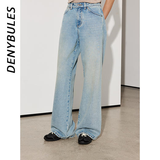DENYBULES港风天丝棉麻阔腿拖地裤DB1120 商品图5